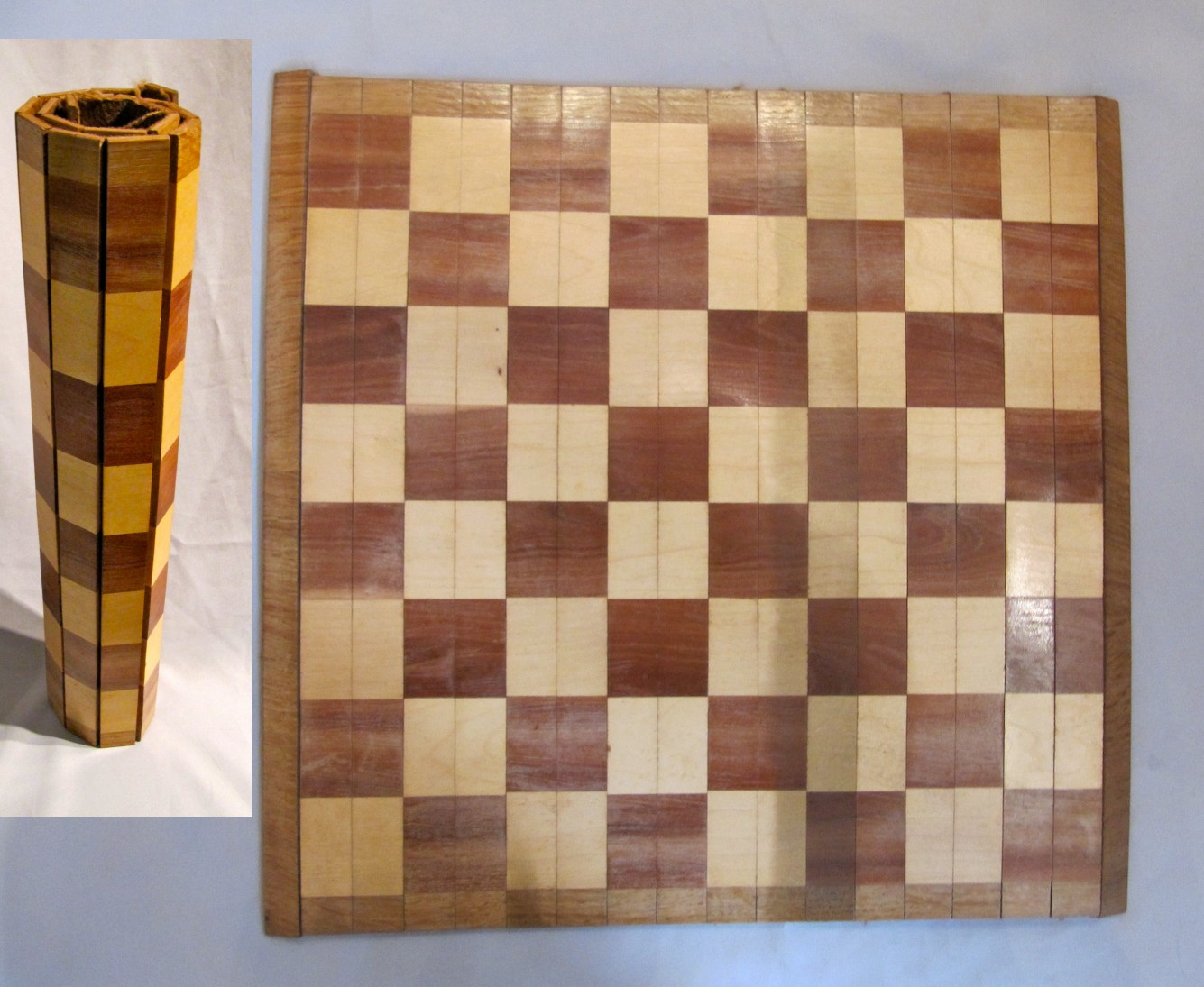 Chess Board Inlaid Wooden Flat Board Game Mahogany & Maple 